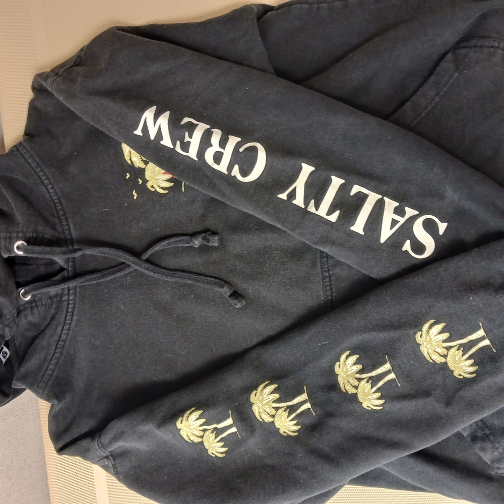 Salty Crew Black Hoodie with Palm Tree Accents